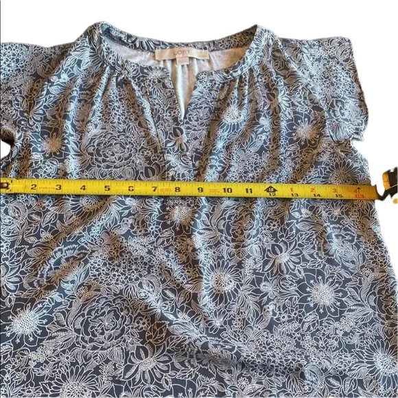 Loft Ruffled Floral Print Top - Picture 9 of 10